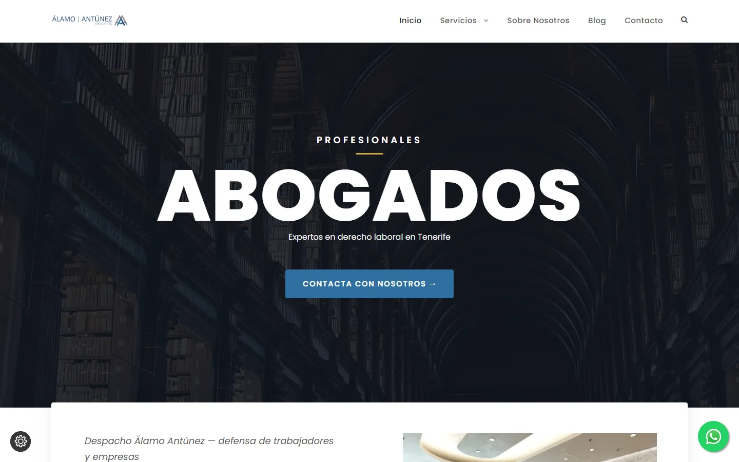 Live homepage preview of Álamo & Antúnez