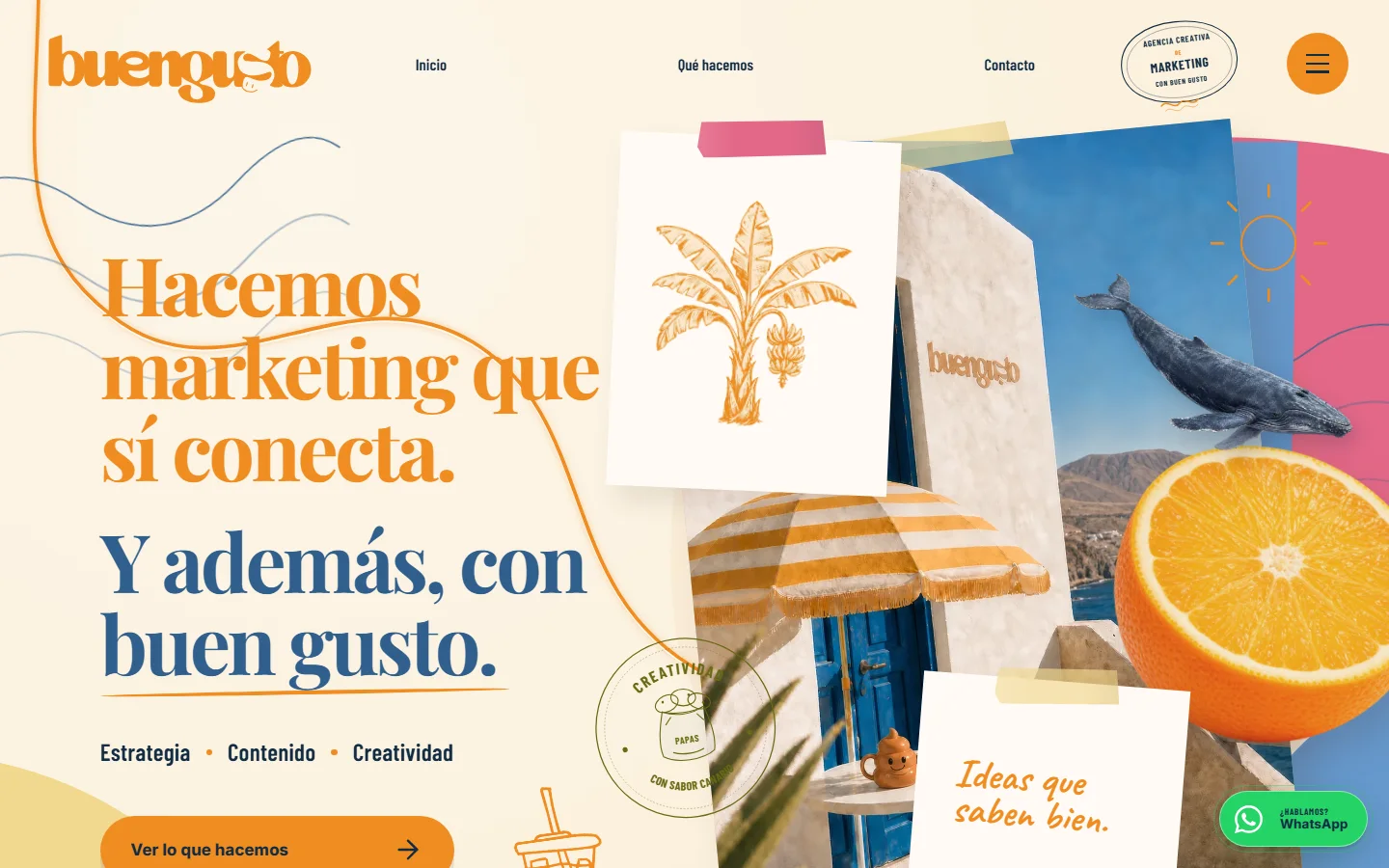 Live homepage preview of Buengusto Marketing